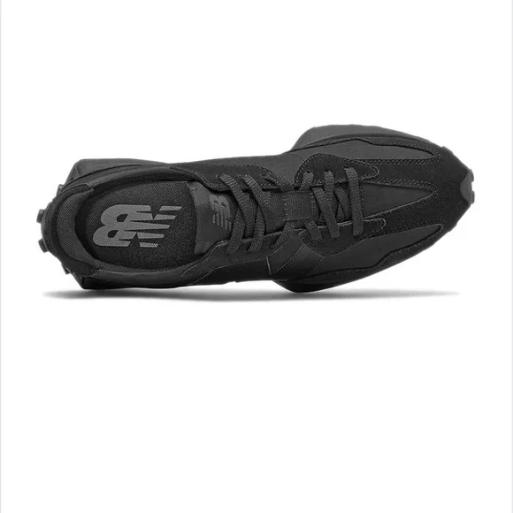 NEW BALANCE 327 ‘BLACK’ - MEN’S 9 TRIPLE BLACK SUEDE LEATHER SNEAKERS